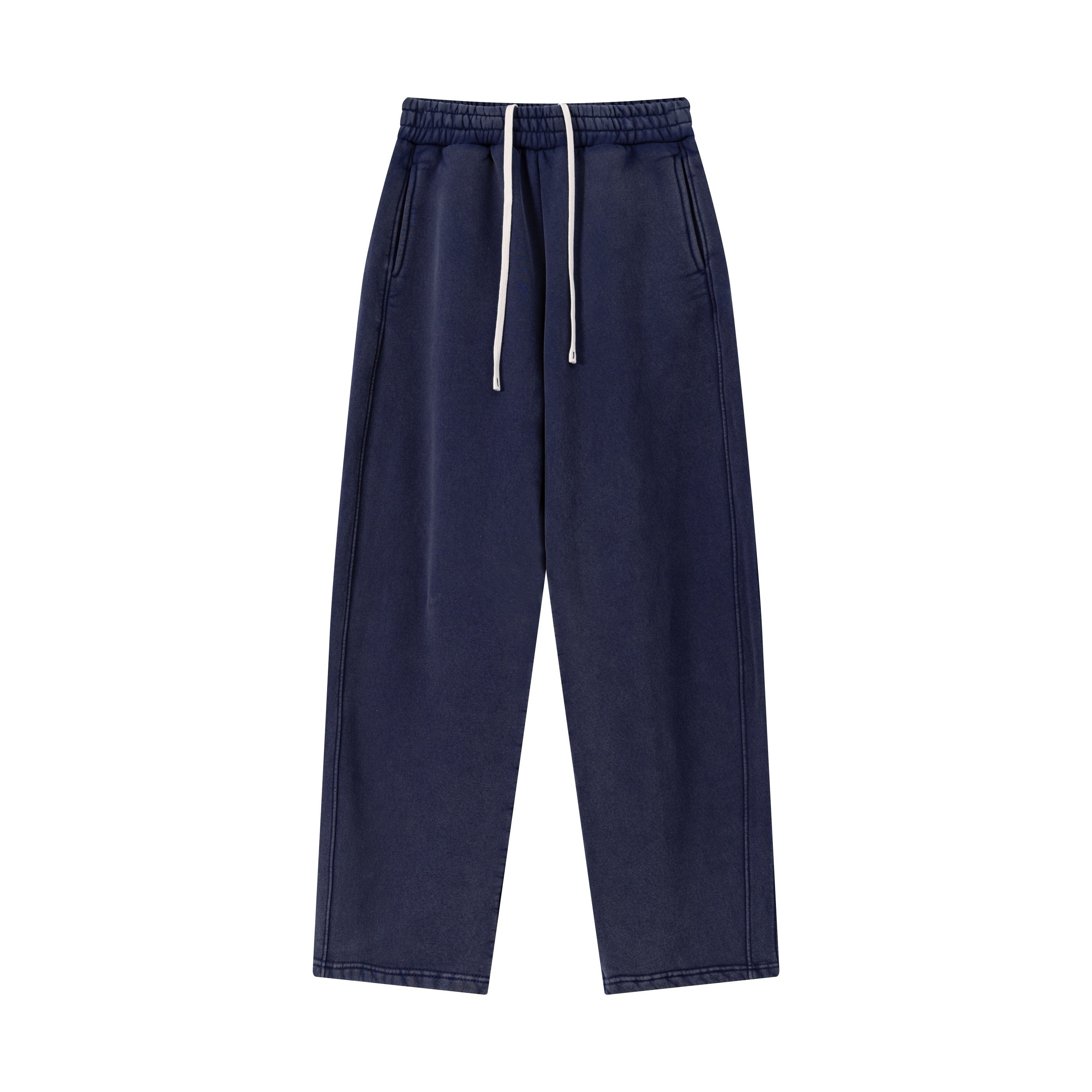 400GSM Men’s Vintage-Wash Scythe-Cut Barrel Pants Vintage Royal Blue