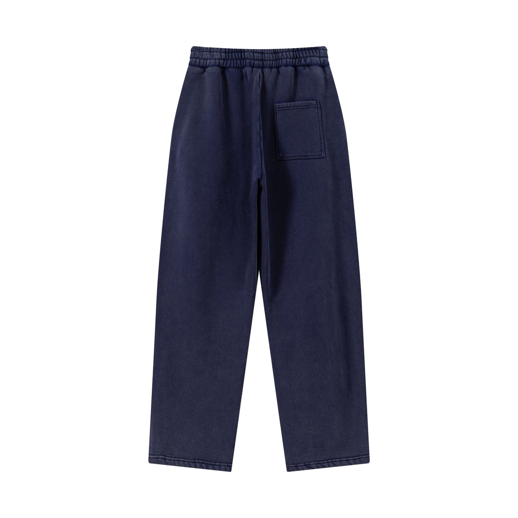 400GSM Men’s Vintage-Wash Scythe-Cut Barrel Pants Vintage Royal Blue
