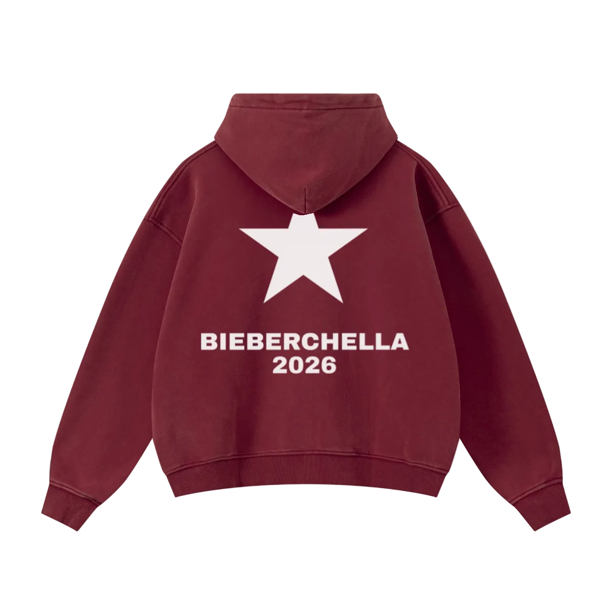 400GSM Unisex Vintage-Wash Boxy-Fit Zip-Up Hoodie Vintage Red