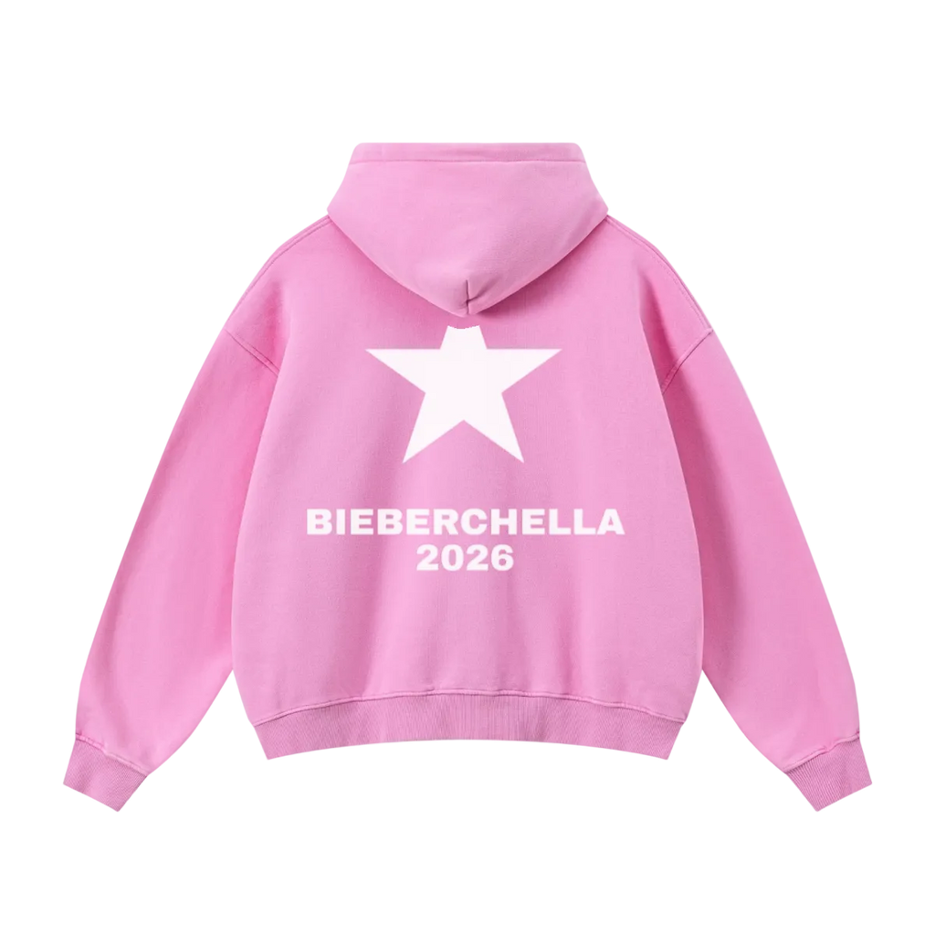 400GSM Unisex Vintage-Wash Boxy-Fit Zip-Up Hoodie Vintage Peach Pink