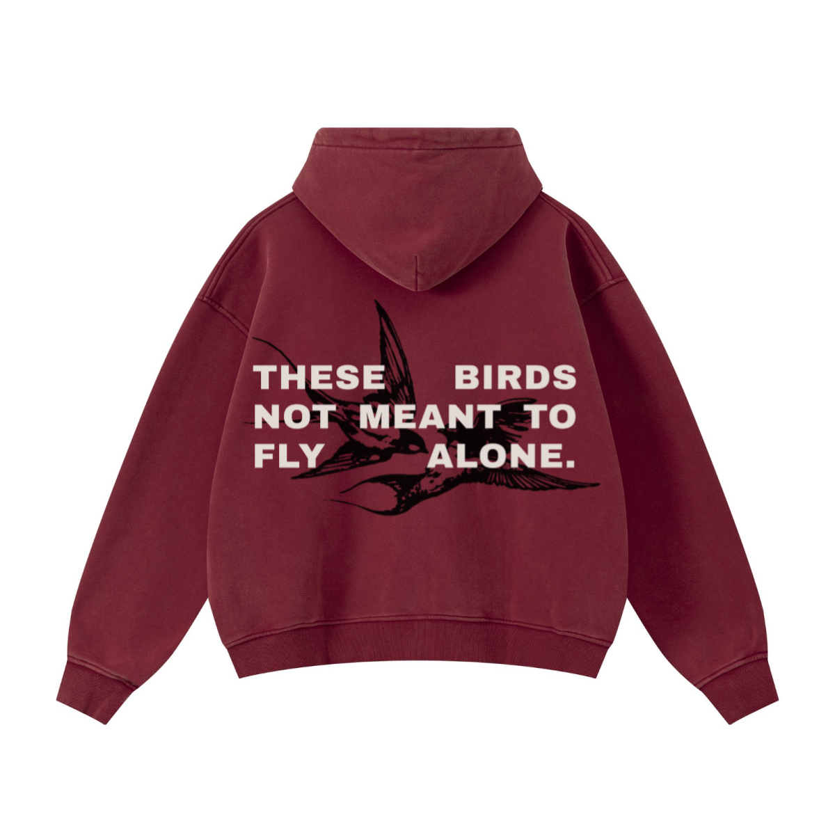 400GSM Unisex Vintage-Wash Boxy-Fit Zip-Up Hoodie Vintage Red
